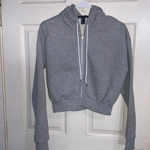 Gray cropped hoodie
